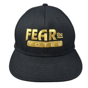 Fear The Yotes Fitted Baseball Cap Black XL Embroidered Vented Holes Otto Flex